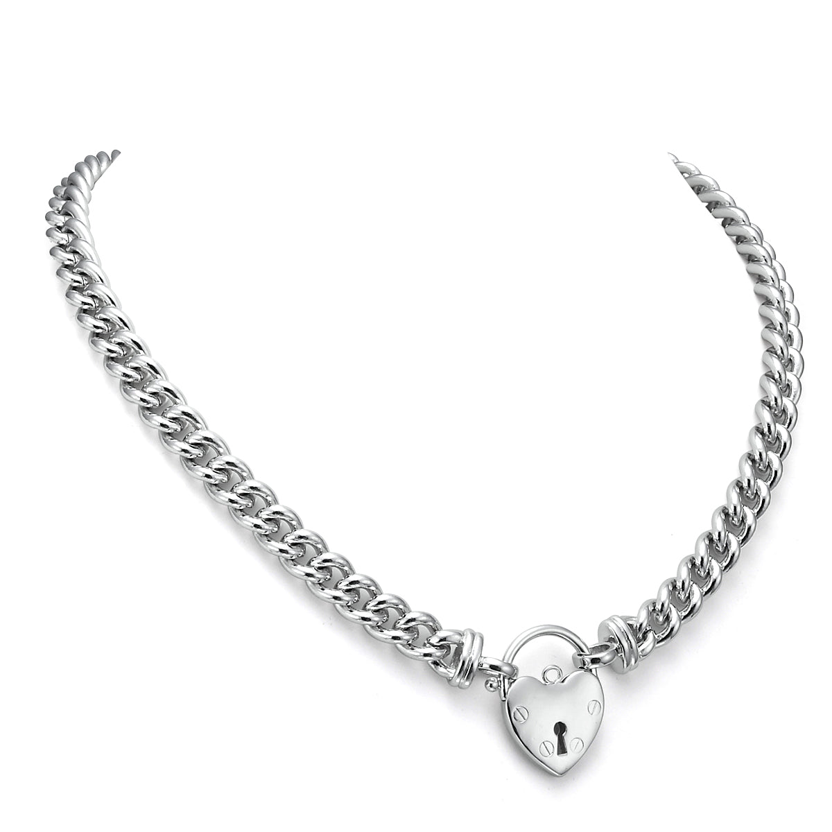 925 Sterling Silver Plated Euro Chain Necklace Featuring a Plain Locket - USA Made-0